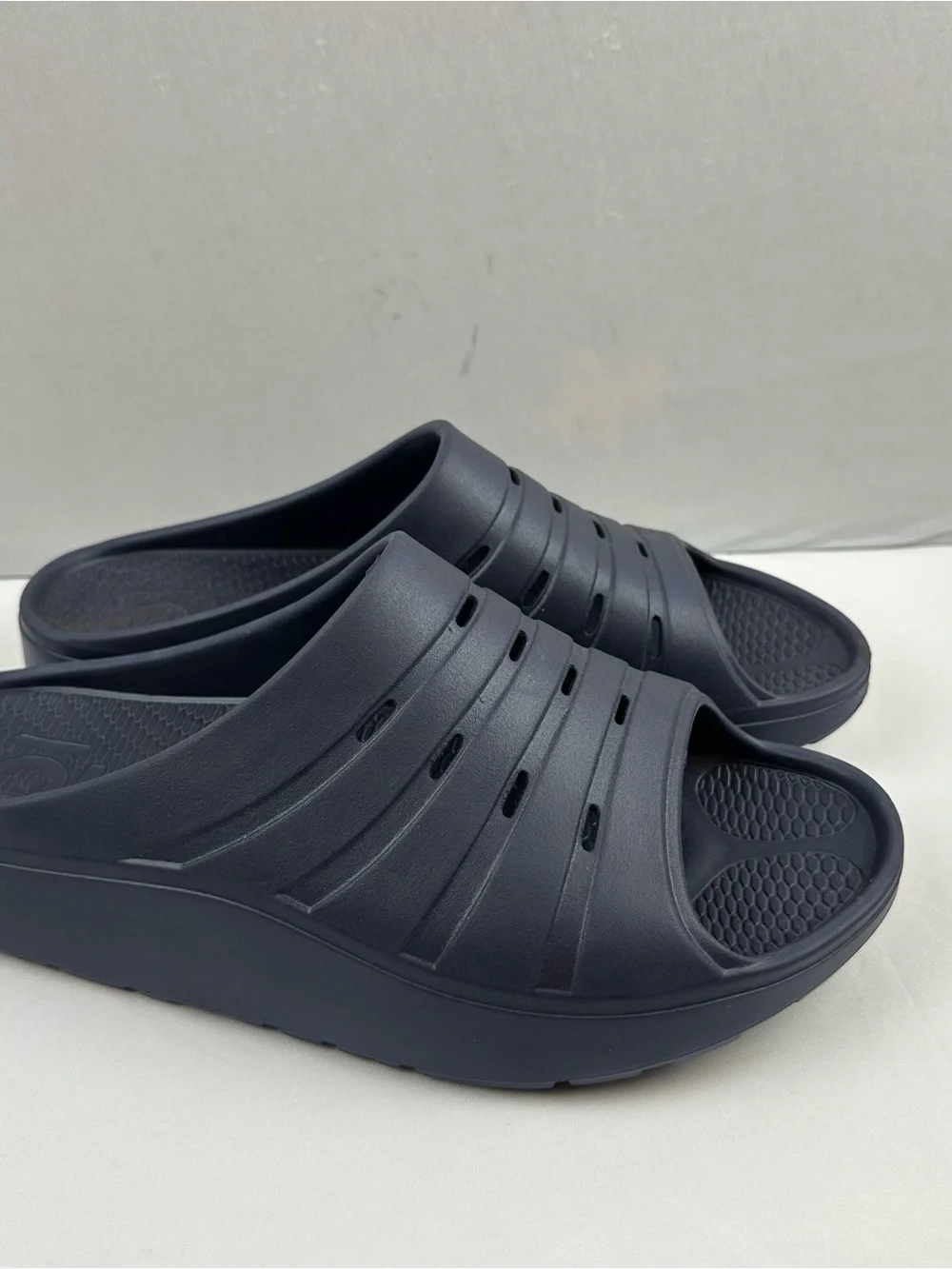 Men's Navy Slip-On Comfort Sandals - Lightweight Loafers & Slip-Ons